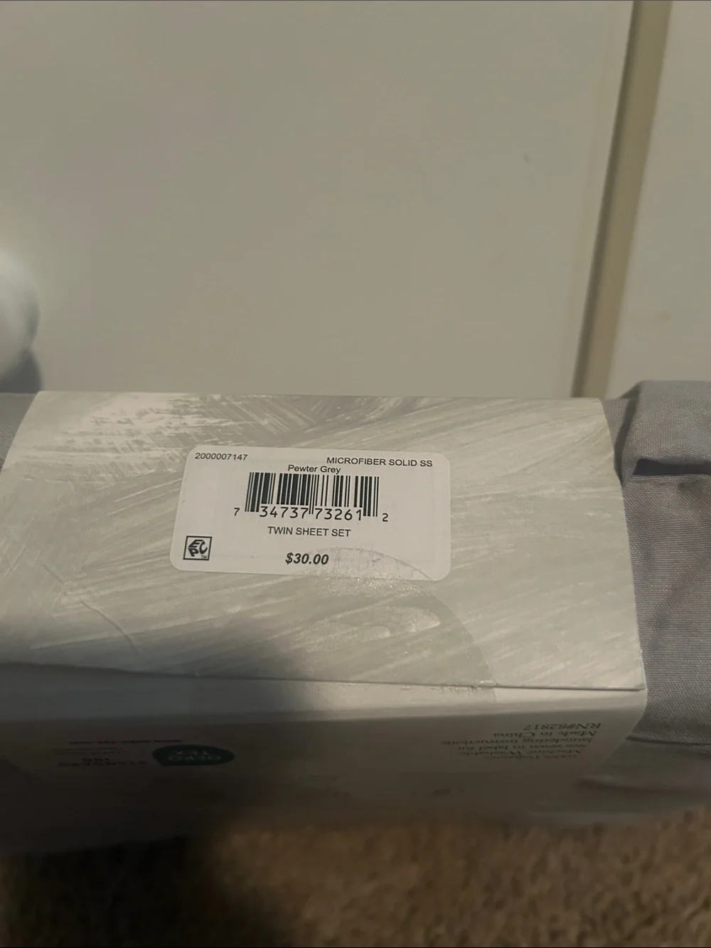 Twin Sheet Set in Light Gray